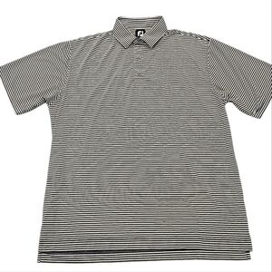 FootJoy Back & White Stripe Performance Golf Polo Shirt Quick Dry XL Foot Joy